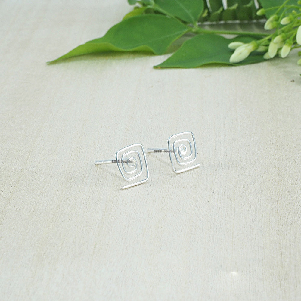 Spiral Sterling Silver Earrings 02019
