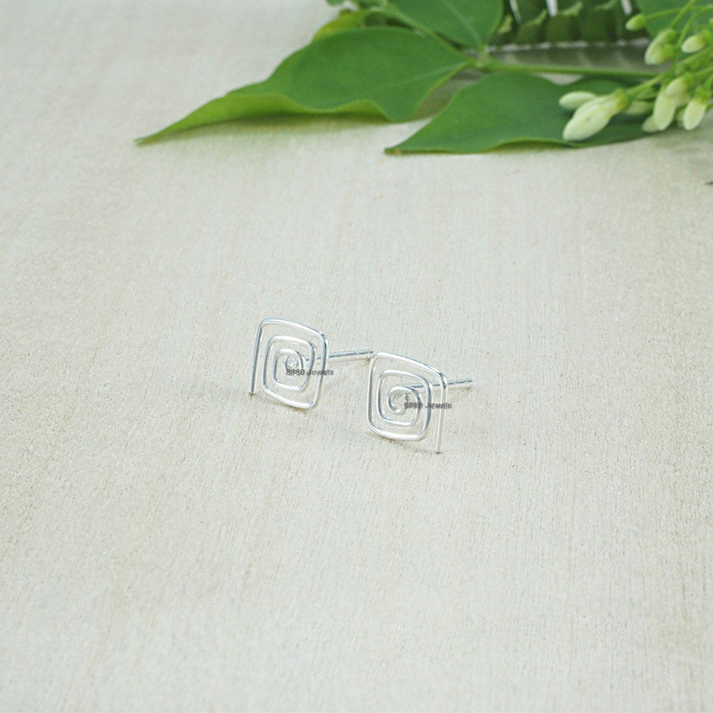 Spiral Sterling Silver Earrings 02019