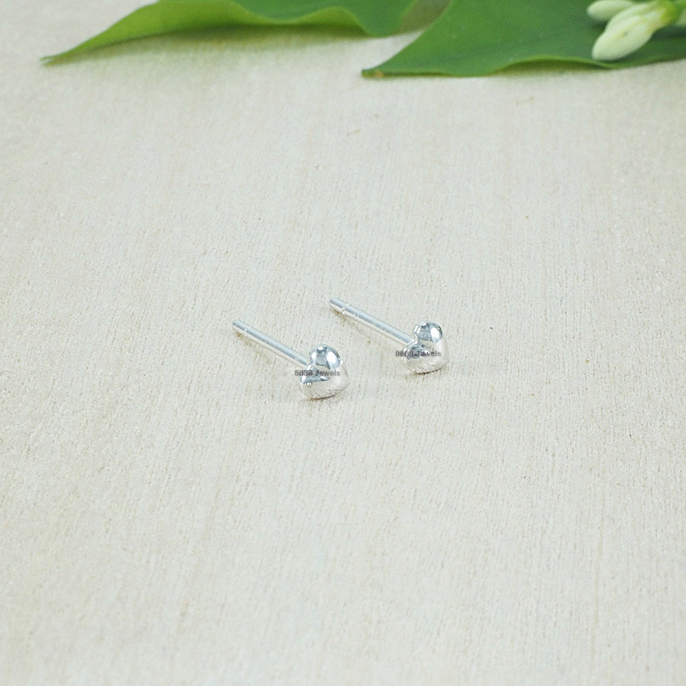 Tiny Heart Sterling Silver Earrings 02023