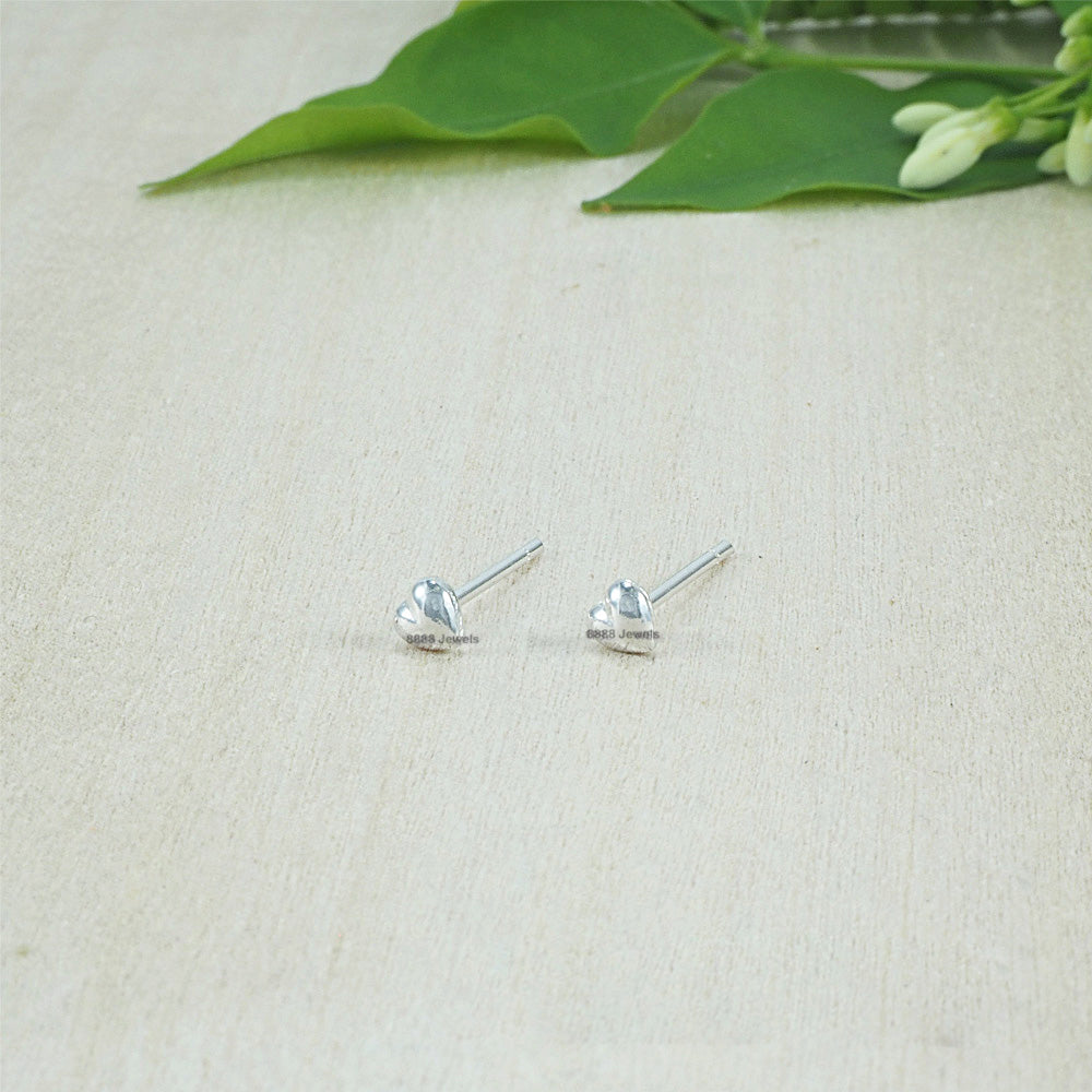 Tiny Heart Sterling Silver Earrings 02023