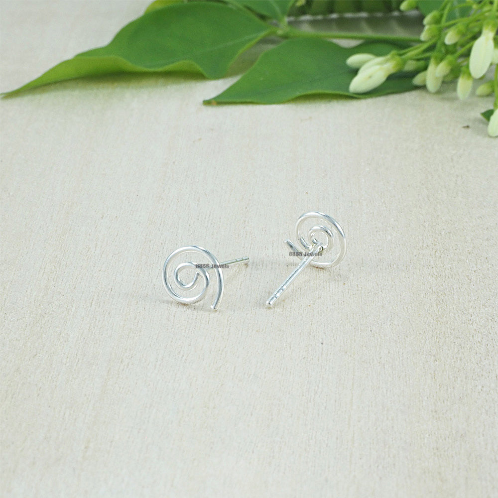 Spiral Sterling Silver Earrings 02026