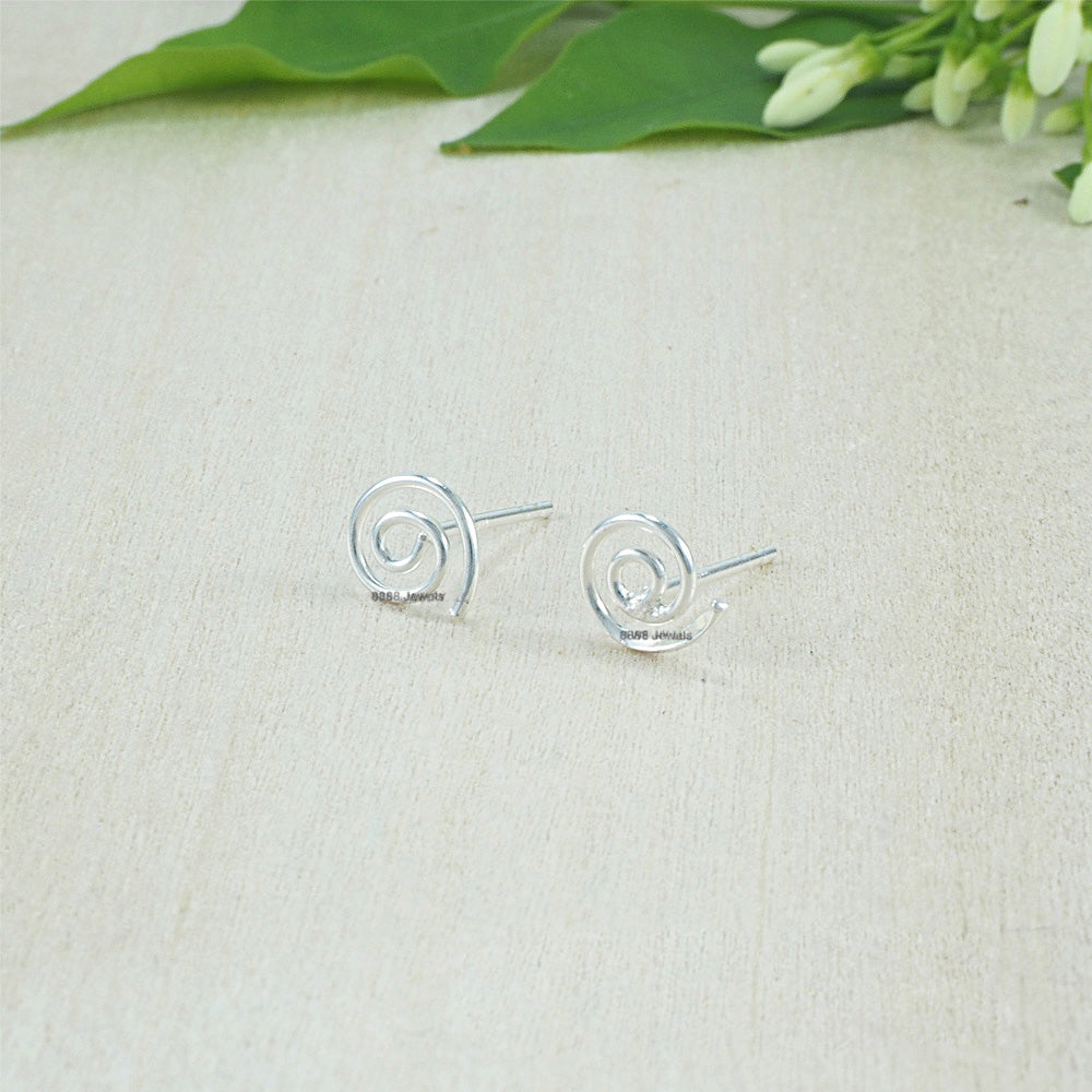 Spiral Sterling Silver Earrings 02026