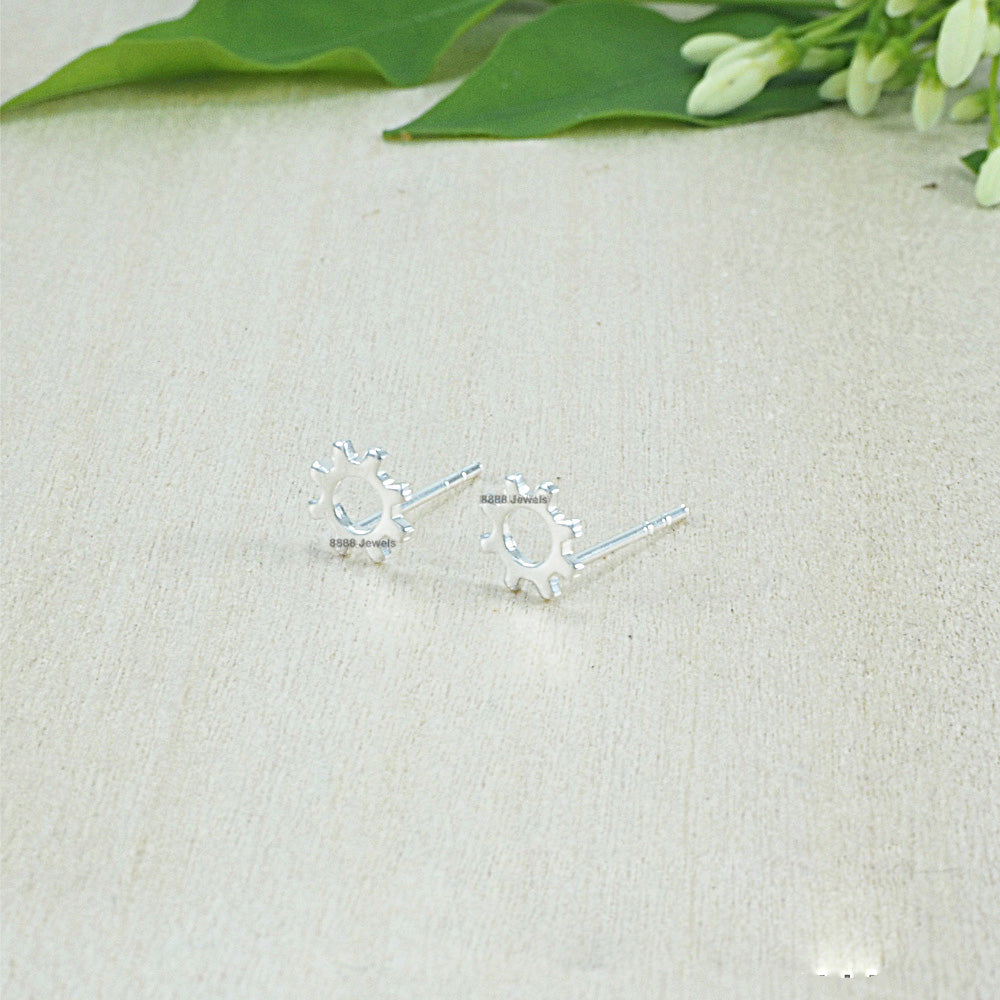 Gear Sterling Silver Earrings 02027