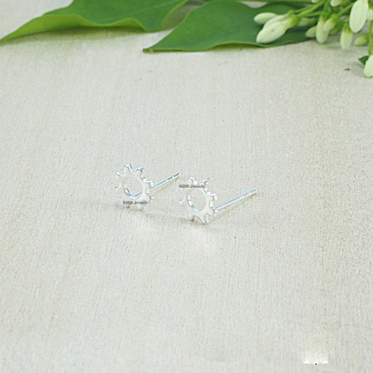 Gear Sterling Silver Earrings 02027