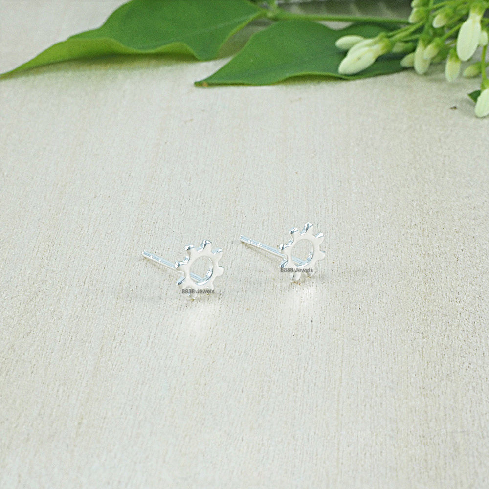 Gear Sterling Silver Earrings 02027