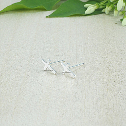 Cross Sterling Silver Earrings 02028