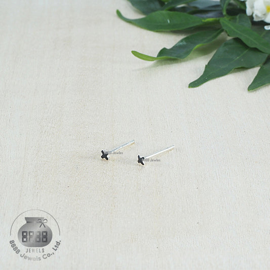 Cross Sterling Silver Earrings 03050