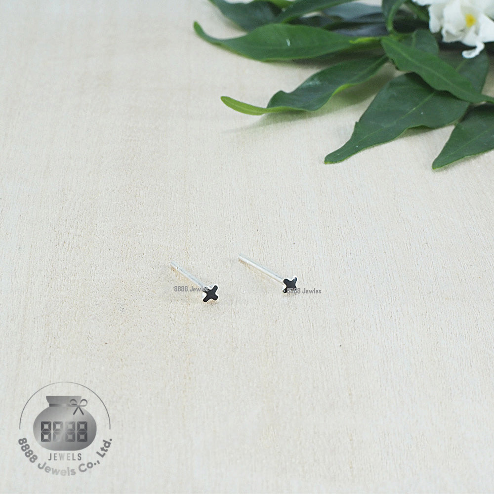 Cross Sterling Silver Earrings 03050
