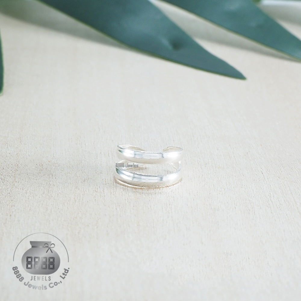 Two Ring Sterling Silver Ear Cuff 051002