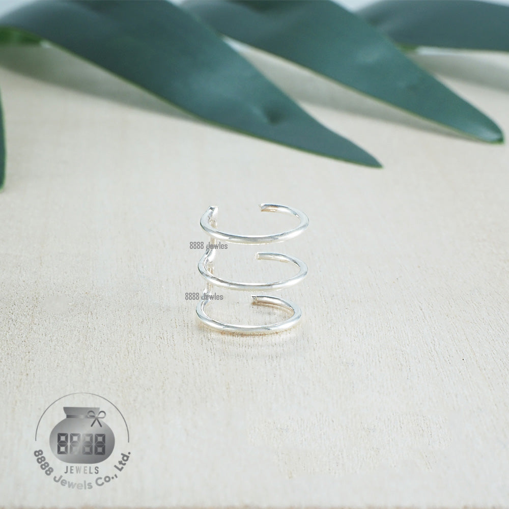 Three Ring Sterling Silver Ear Cuff 051008