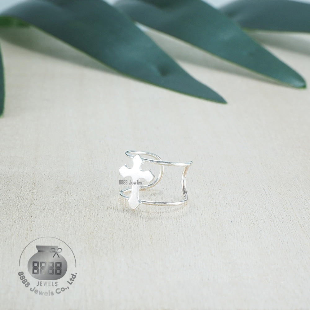 Cross Sterling Silver Ear Cuff 051012