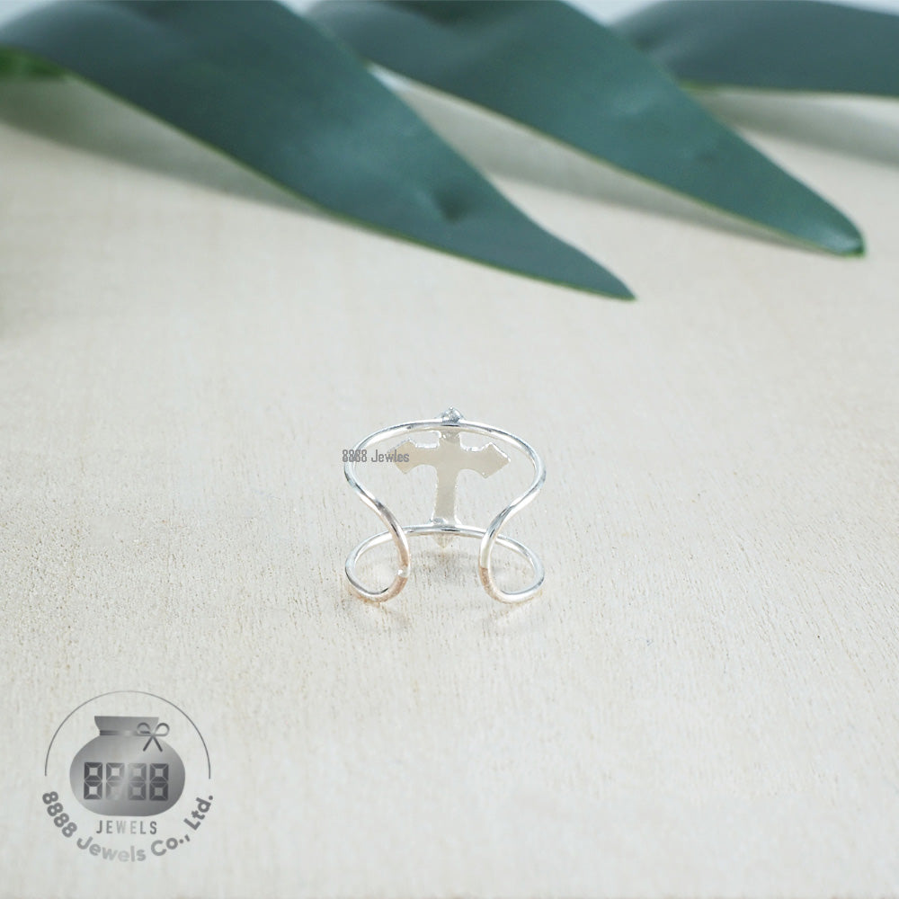 Cross Sterling Silver Ear Cuff 051012