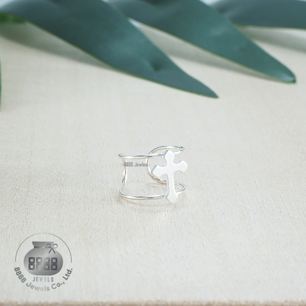 Cross Sterling Silver Ear Cuff 051012