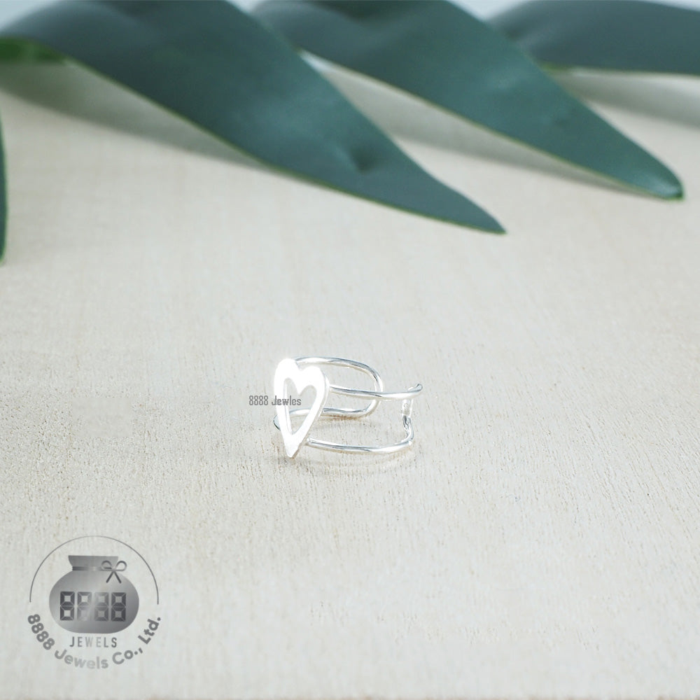 Heart Sterling Silver Ear Cuff 051013