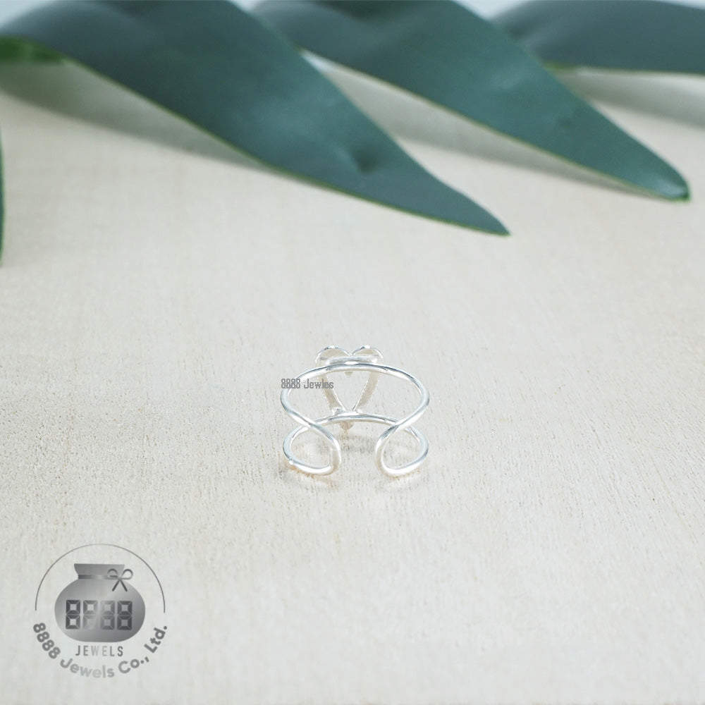 Heart Sterling Silver Ear Cuff 051013