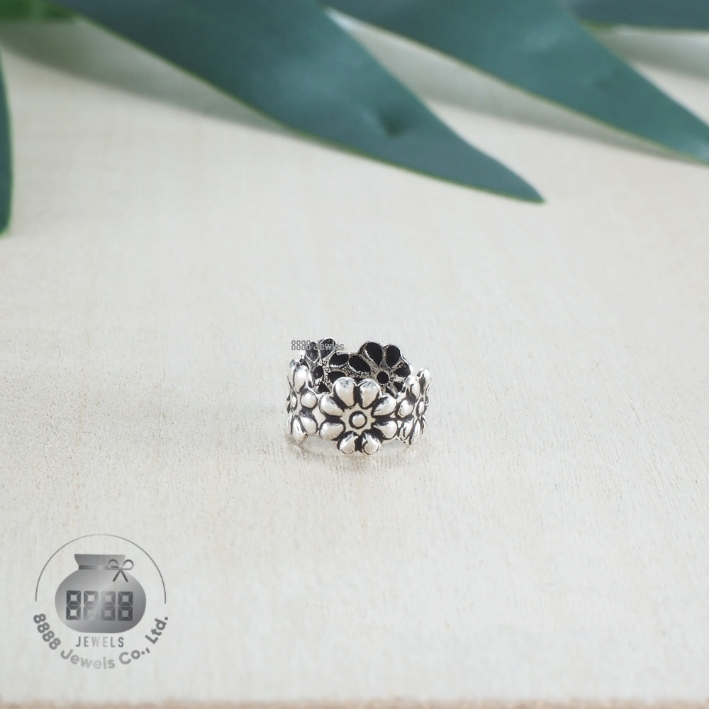 Flower Sterling Silver Ear Cuff 052001