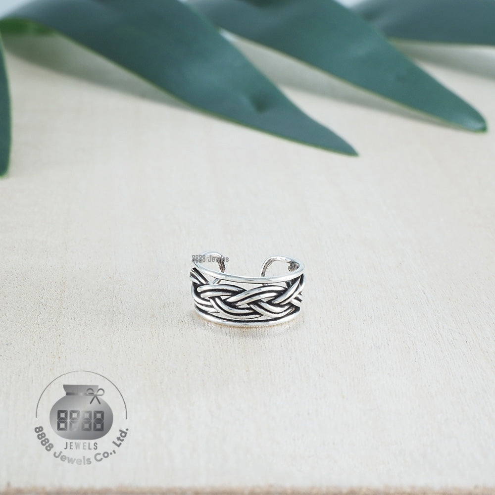 Twisted Sterling Silver Ear Cuff 052013