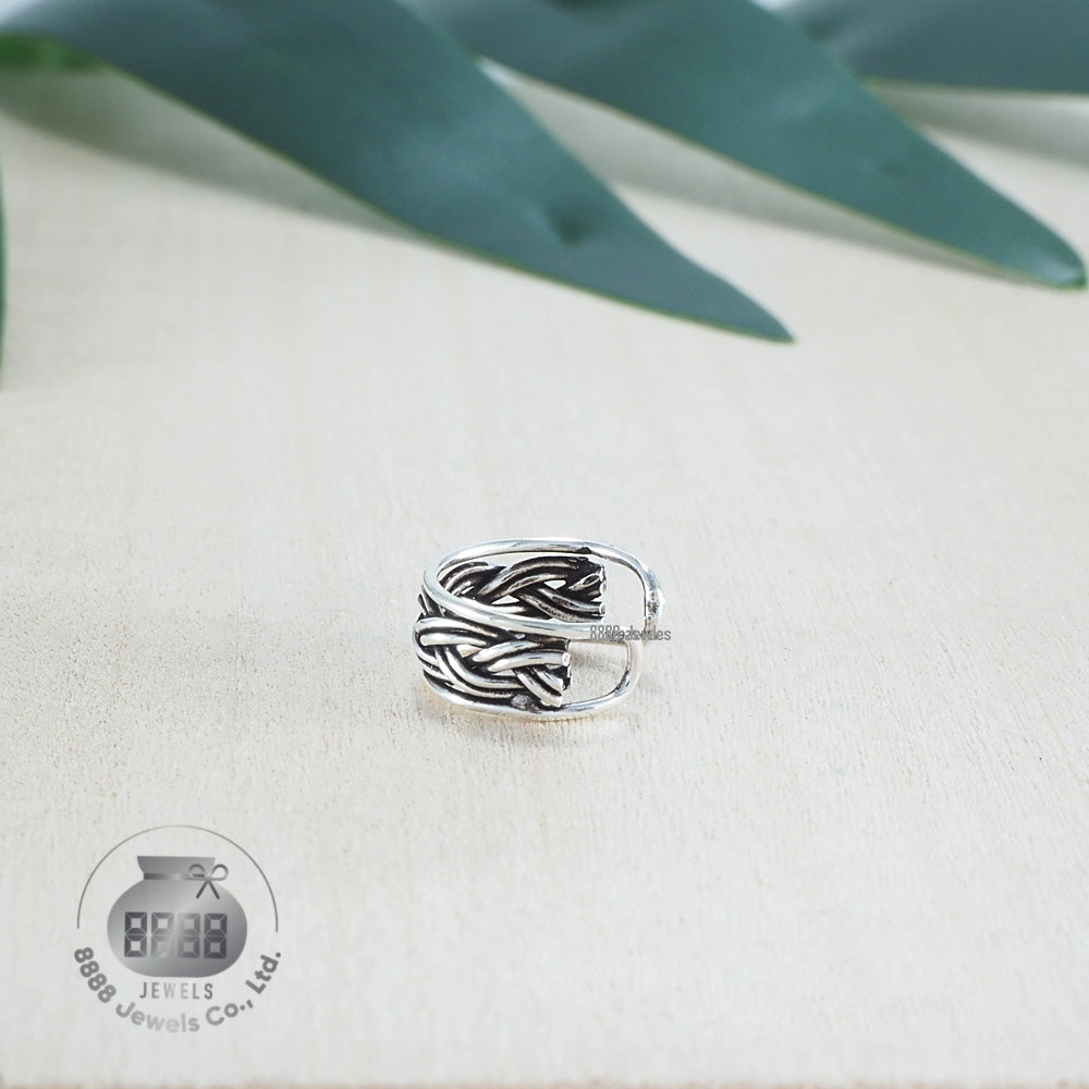 Twisted Sterling Silver Ear Cuff 052013