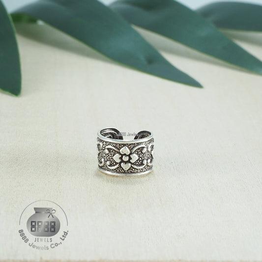 Flower Sterling Silver Ear Cuff 052014
