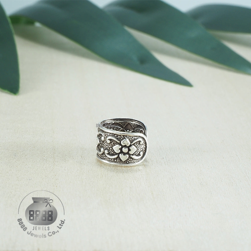 Flower Sterling Silver Ear Cuff 052014