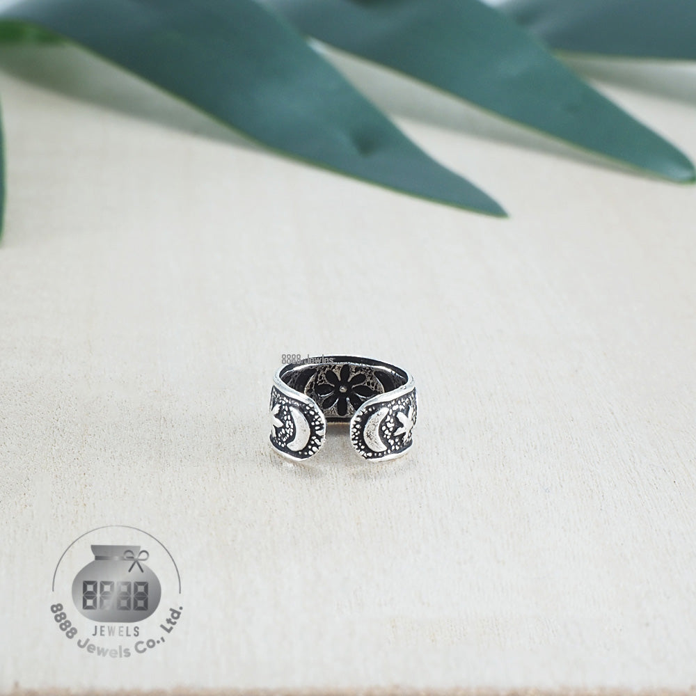 Moon and Star Sterling Silver Ear Cuff 052016