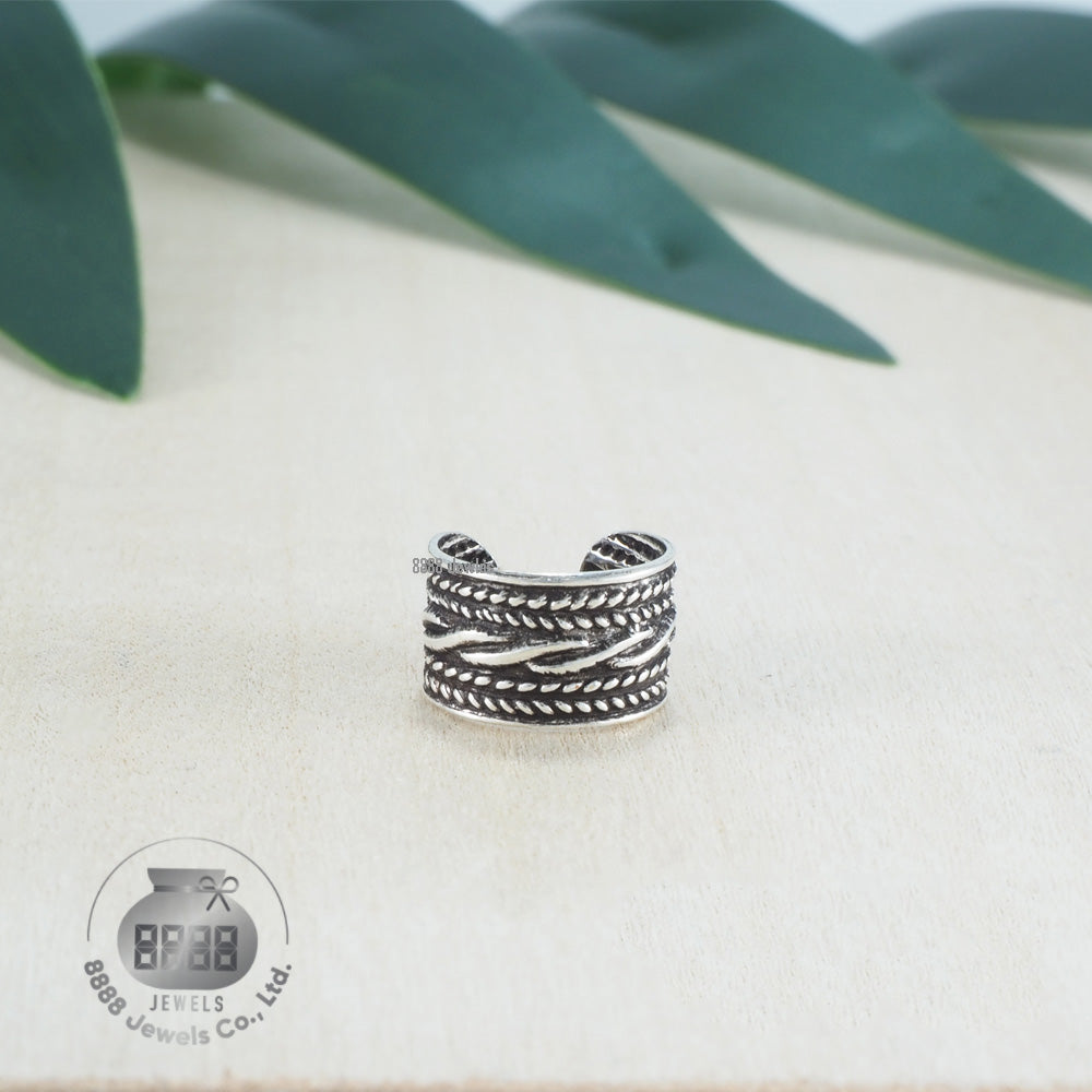 Twisted Sterling Silver Ear Cuff 052025