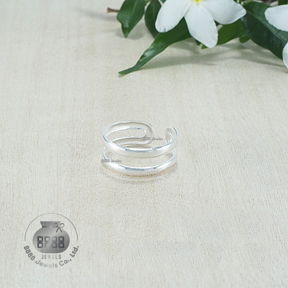 Two Ring Sterling Silver Toe Ring 061001