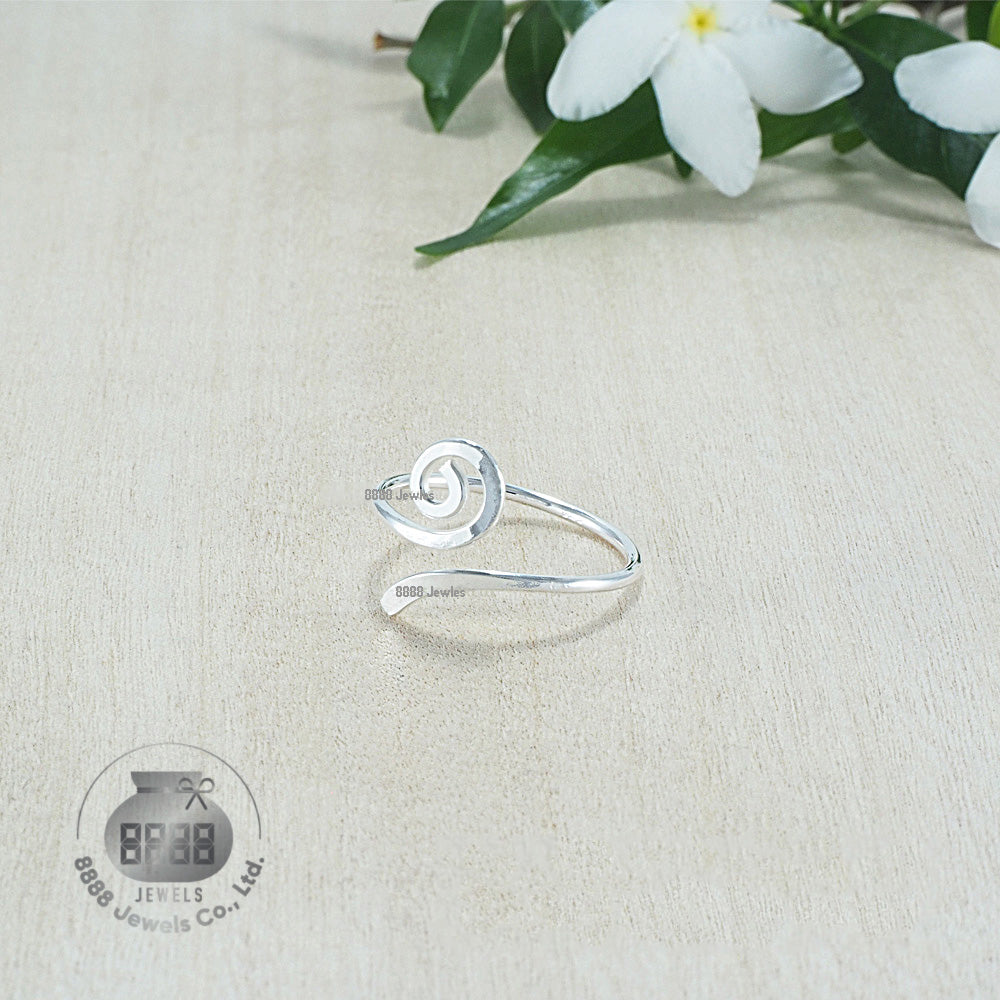 Spiral Plain Classic Sterling Silver Toe Ring 061003