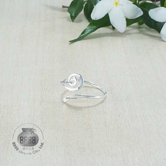 Spiral Plain Classic Sterling Silver Toe Ring 061003