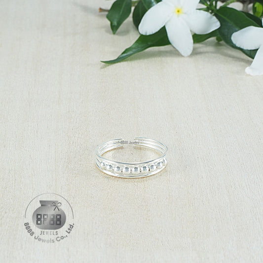Bead Sterling Silver Toe Ring 061007