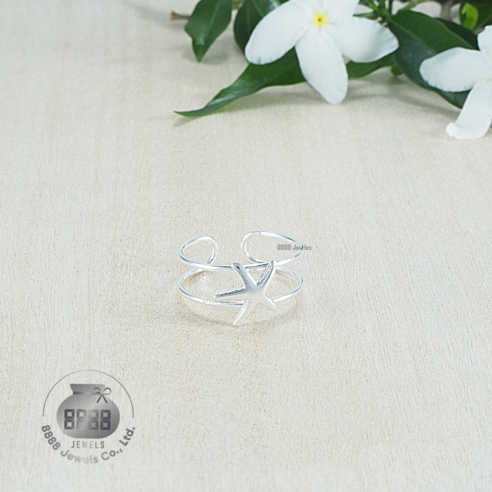 Star Fish Sterling Silver Toe Ring 061008