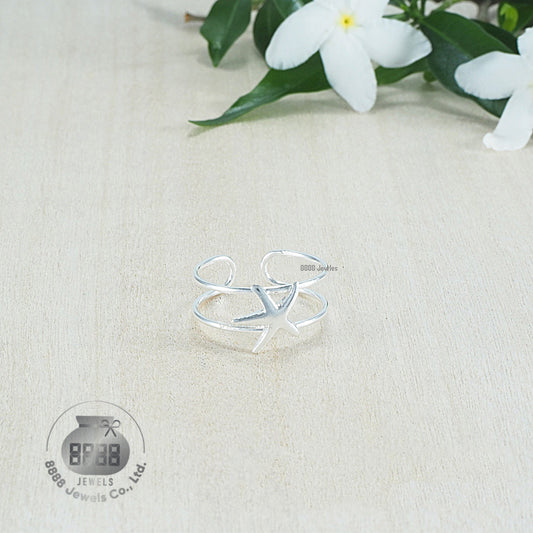 Star Fish Sterling Silver Toe Ring 061008