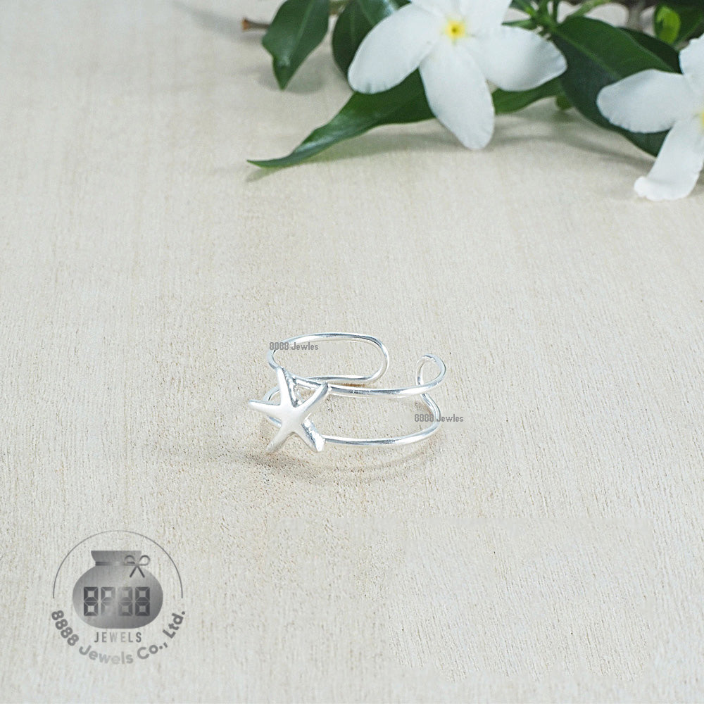 Star Fish Sterling Silver Toe Ring 061008