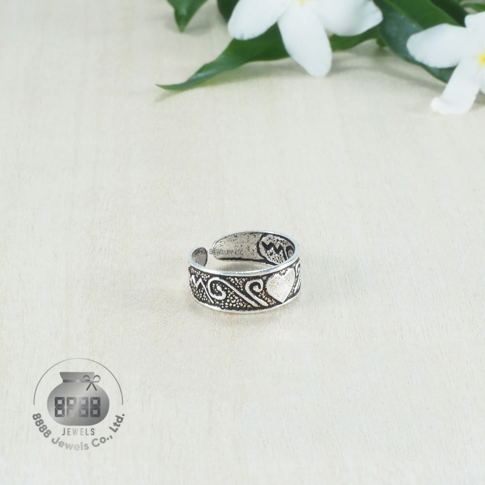 Heart Sterling Silver Toe Ring 062002