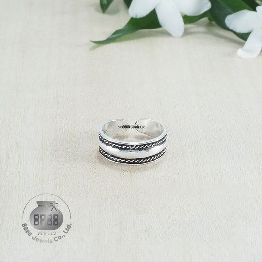 Plain Twisted Sterling Silver Toe Ring 062005