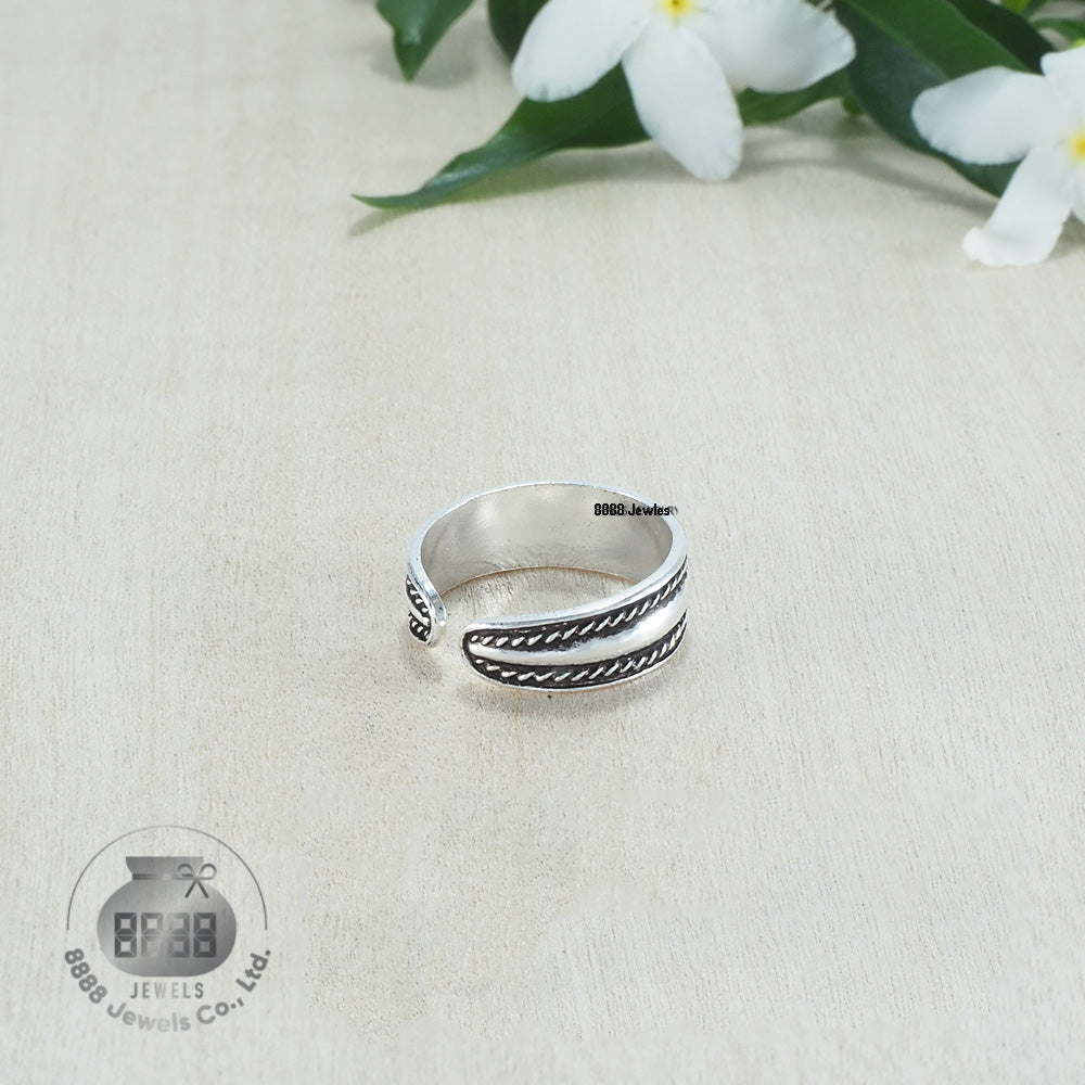 Plain Twisted Sterling Silver Toe Ring 062005