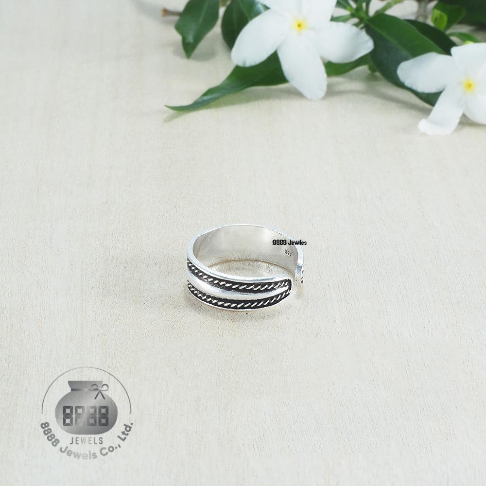 Plain Twisted Sterling Silver Toe Ring 062005