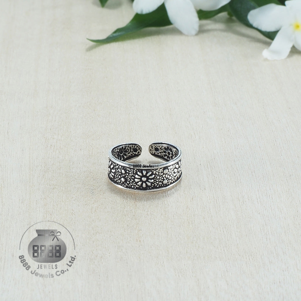 Flower Sterling Silver Toe Ring 062009