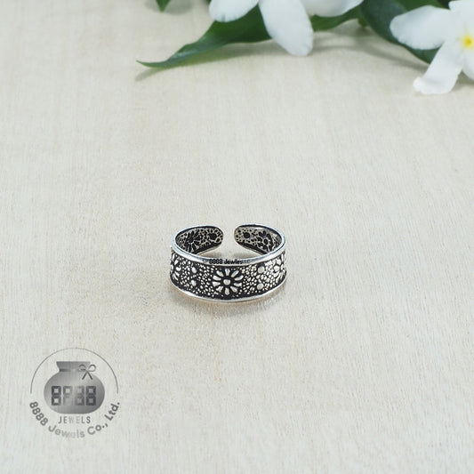 Flower Sterling Silver Toe Ring 062009