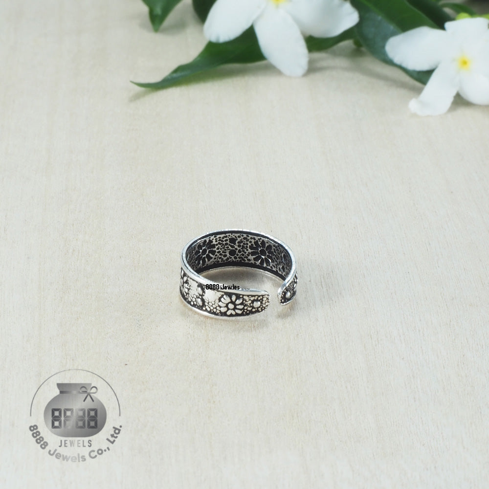 Flower Sterling Silver Toe Ring 062009