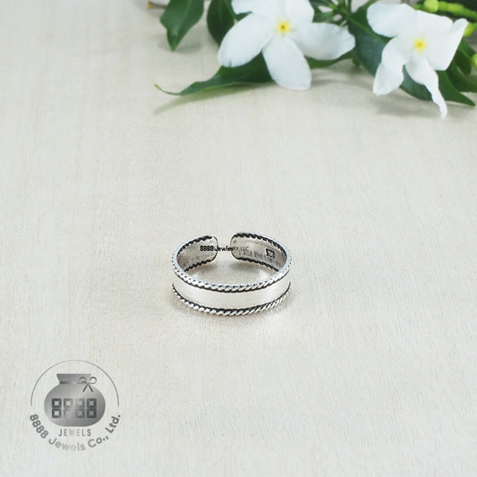 Plain Twisted Sterling Silver Toe Ring 062010