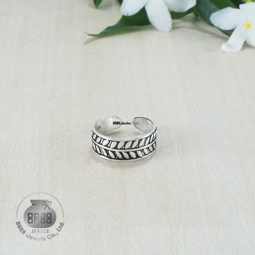 Leaf Sterling Silver Toe Ring 062015
