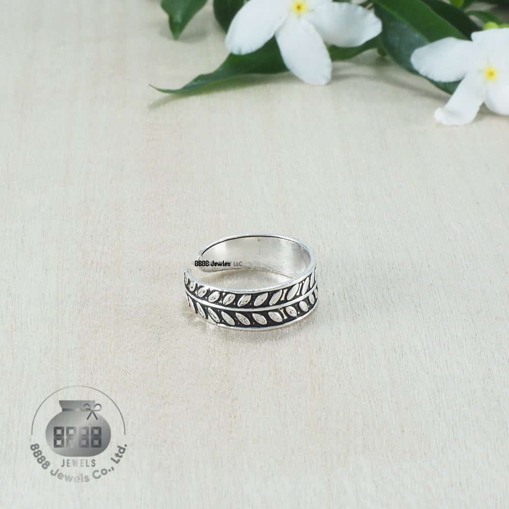 Leaf Sterling Silver Toe Ring 062015