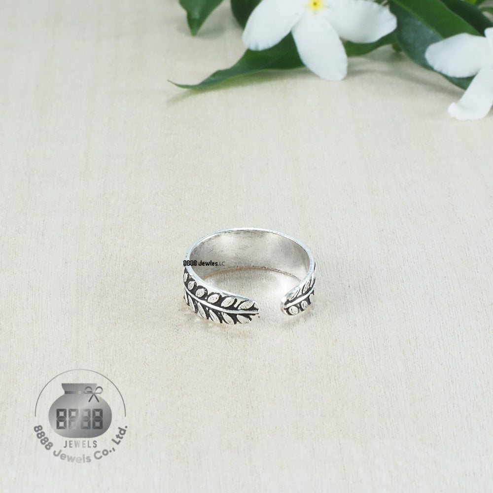 Leaf Sterling Silver Toe Ring 062015