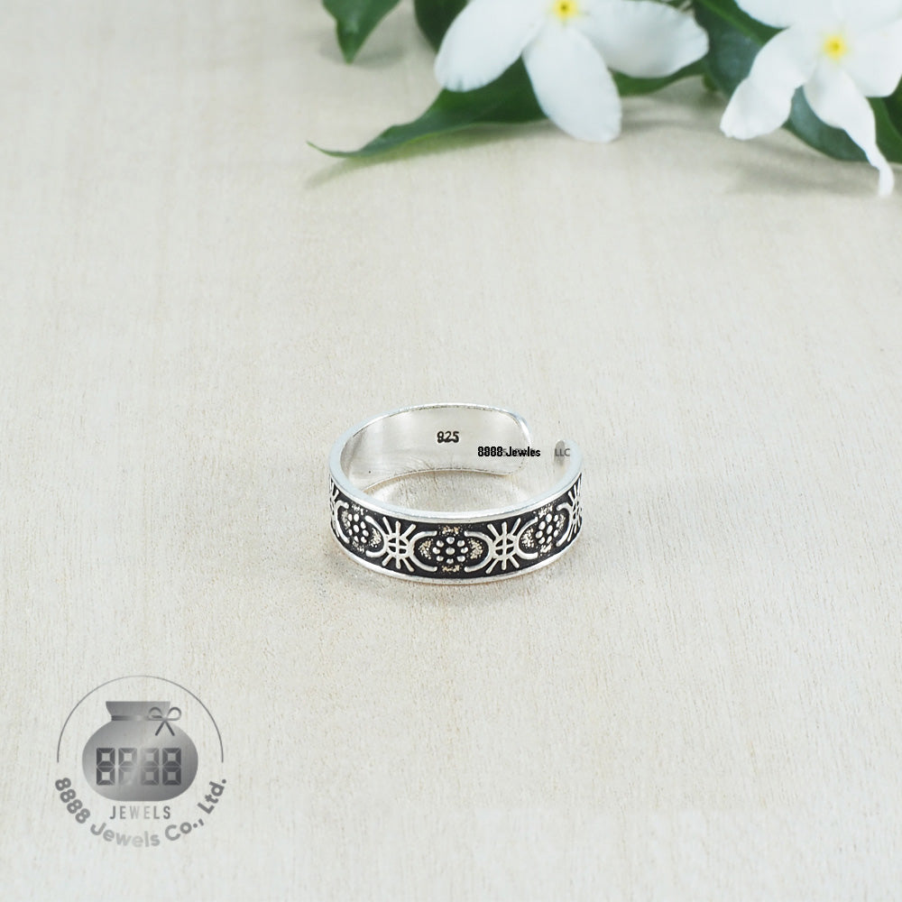 Pattern Sterling Silver Toe Ring 062017