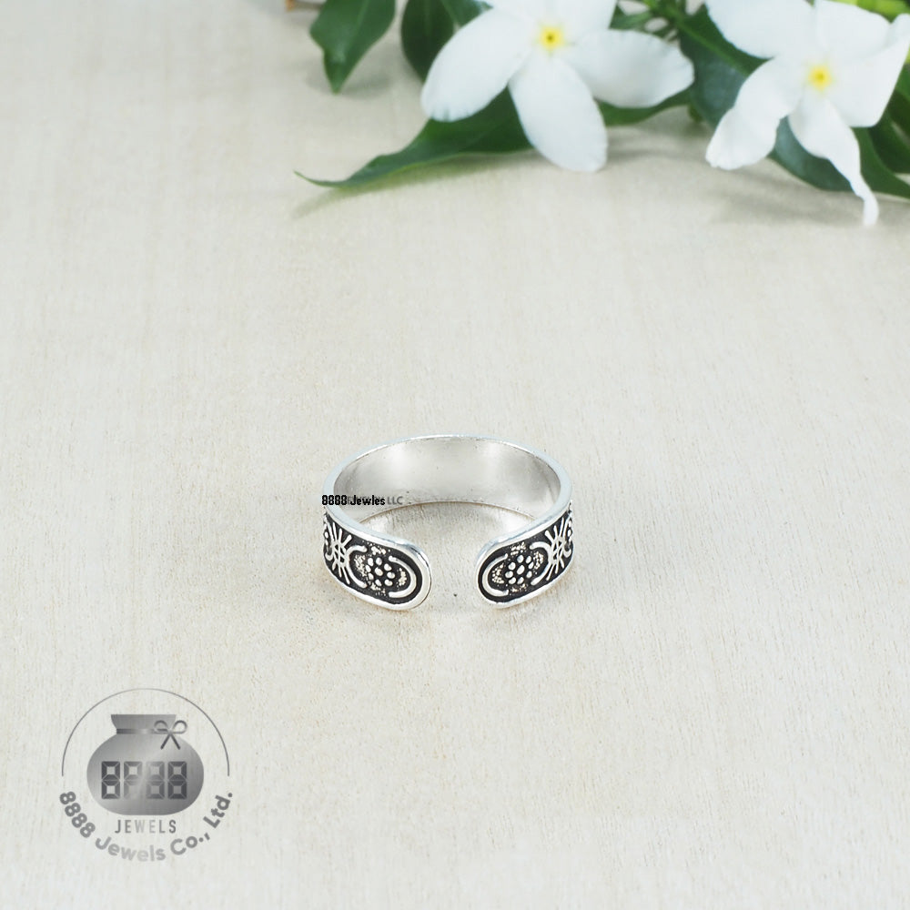 Pattern Sterling Silver Toe Ring 062017