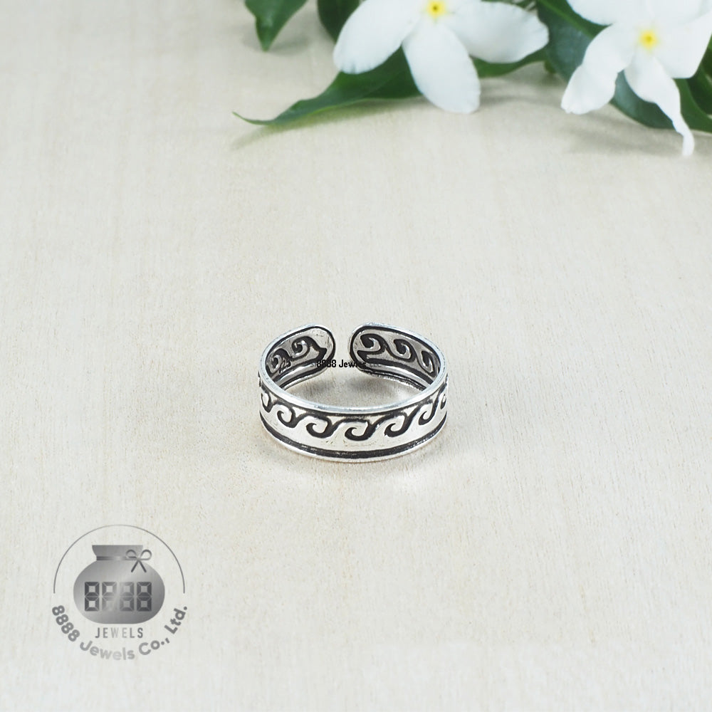 Wave Sterling Silver Toe Ring 062019