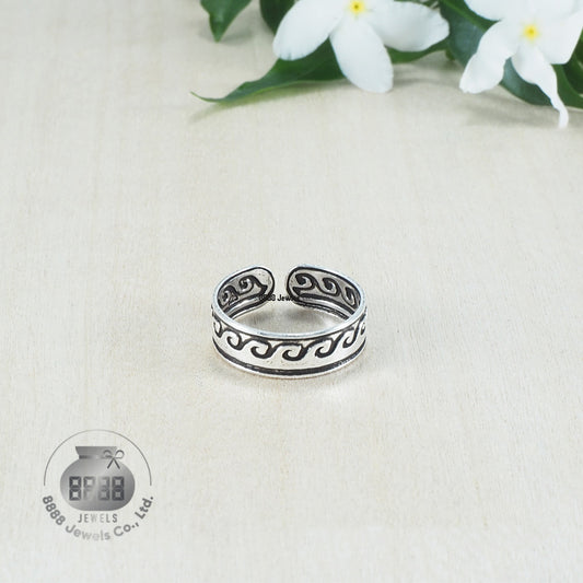 Wave Sterling Silver Toe Ring 062019
