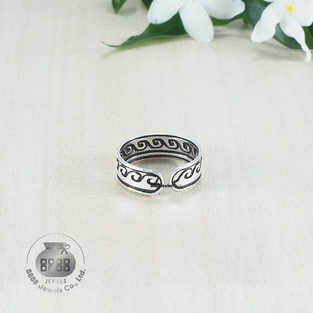 Wave Sterling Silver Toe Ring 062019