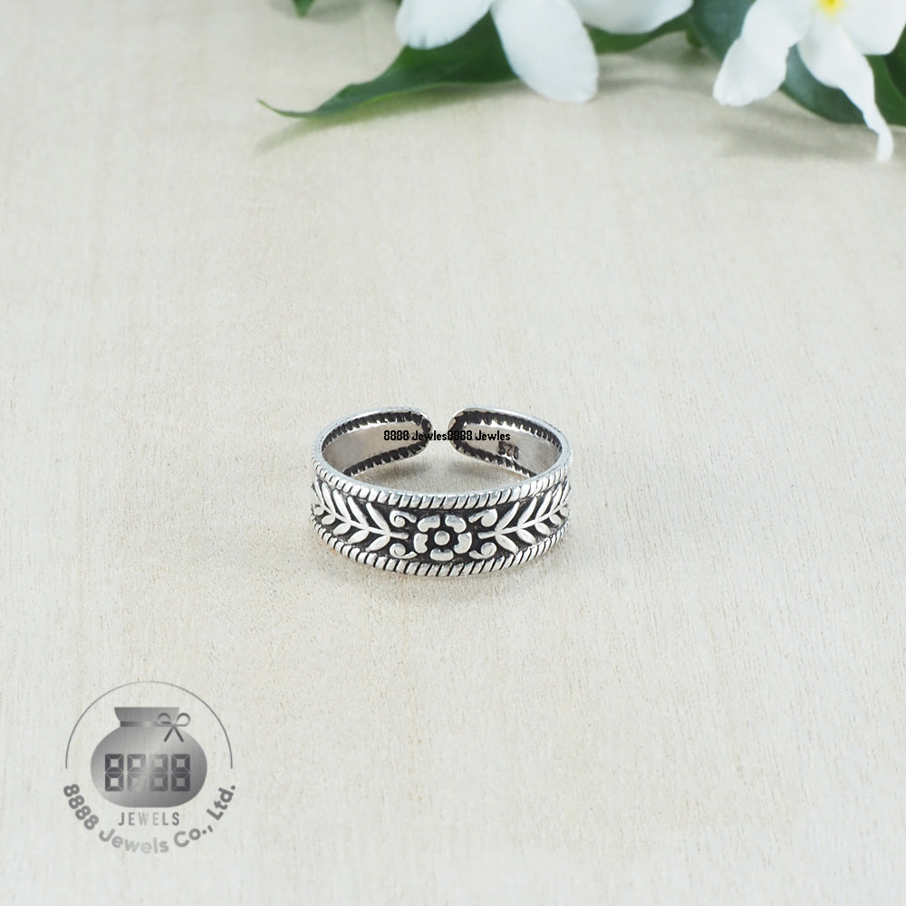 Flower Sterling Silver Toe Ring 062021